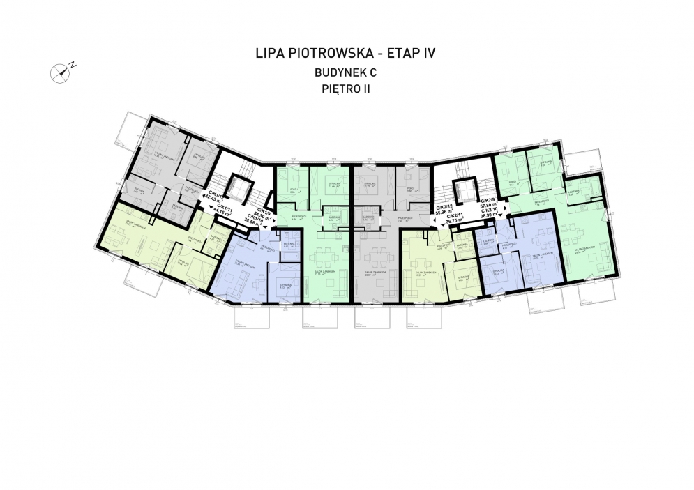 Lipa Piotrowska - Budynek C - W BUDOWIE - ZAKOŃCZENIE WRZESIEŃ 2025 - Piętro 2